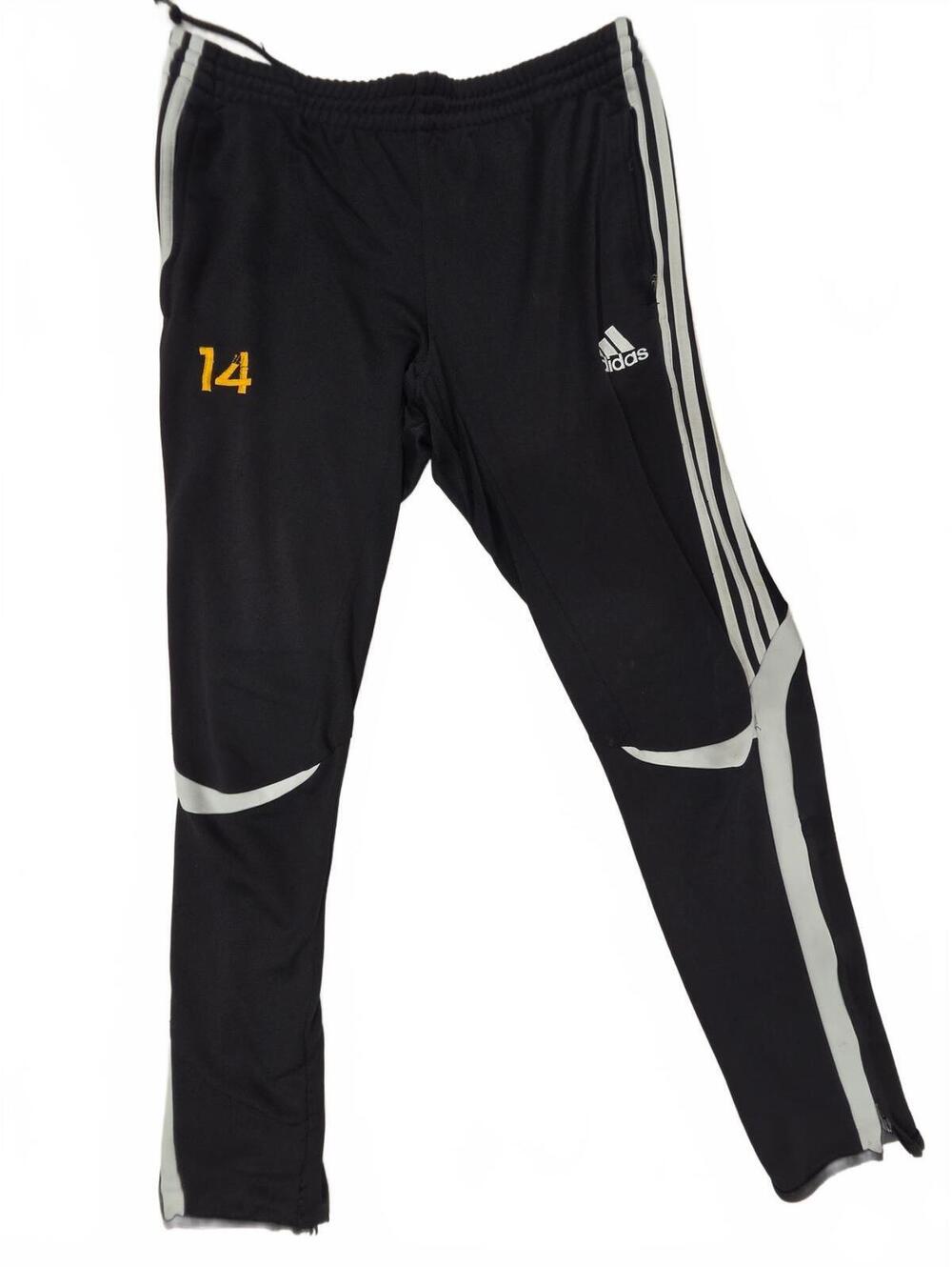 Adidas Clima365 Mens Medium Black White Striped Track Training Pants Zip Ankle